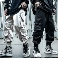 Fashion Casual Pants Men's Multi-pocket Sweatpants Joggers Reflective Streetwear Korean Harem Pants Trend Mens Clothing Techwear 1