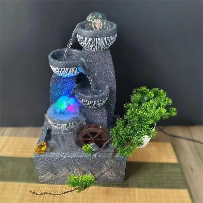 Table water fountain Circulating water office decoration Feng shui wheel crystal ball