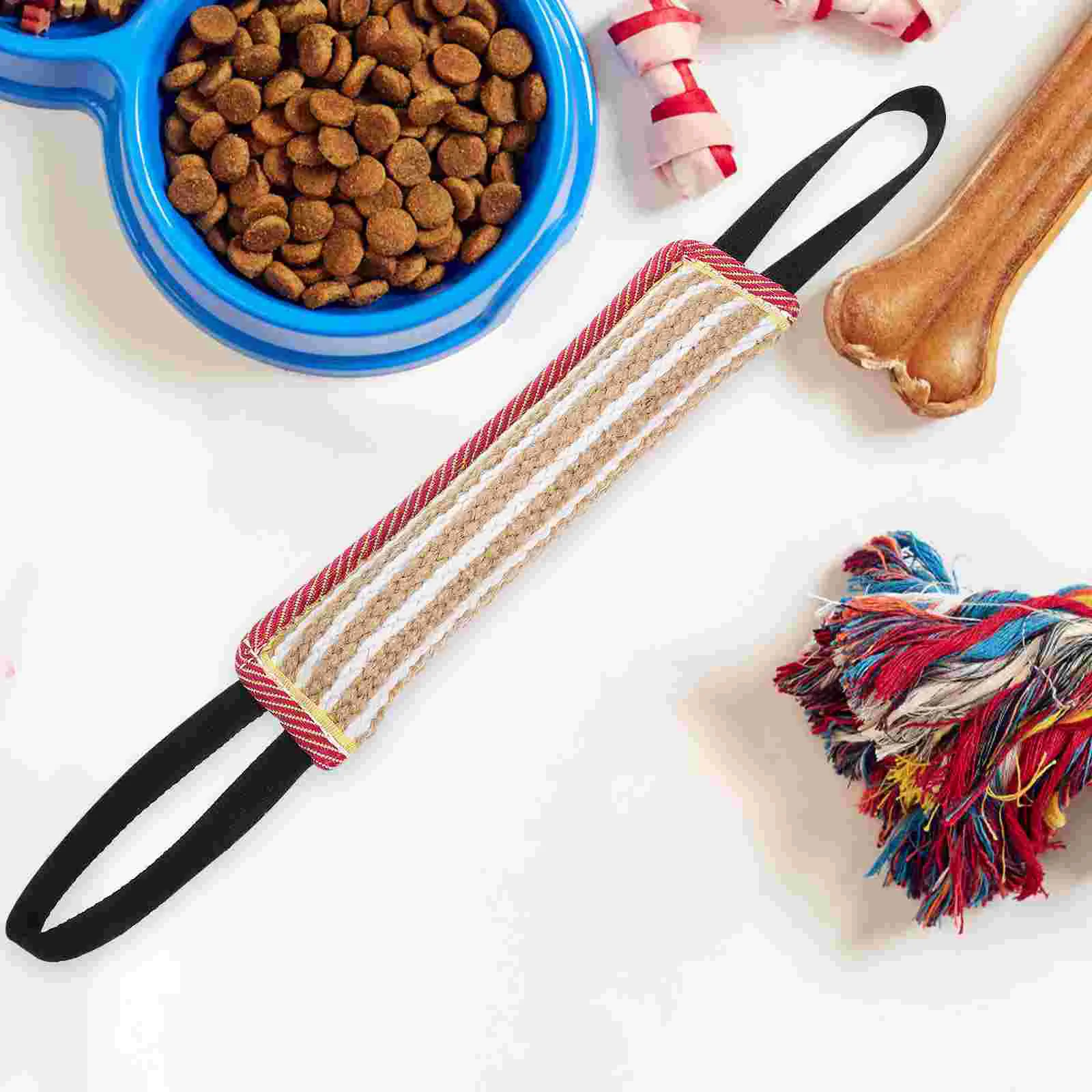 

Bed Pillows Dog Tug Toys Pet Supply Jute Biting Training Bite Wedge Plaything