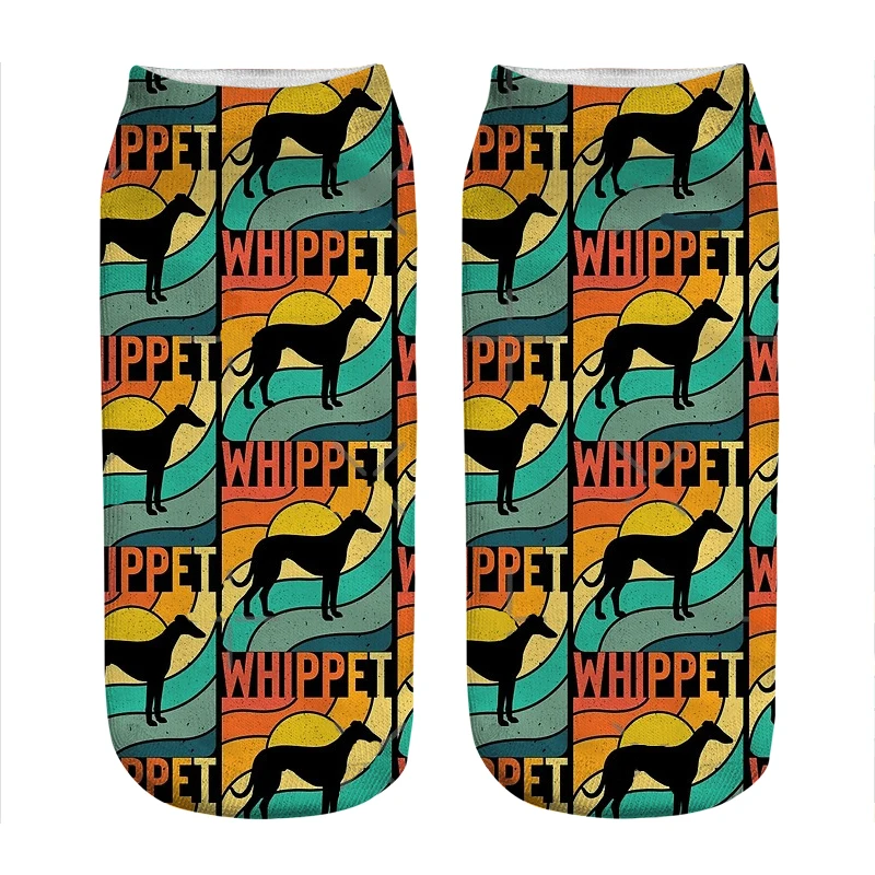

Funny Women's socks Whippet Dog Vintage Gift Pet Lover Woman harajuku Happy Novelty Breathable all-match gift Socks for women