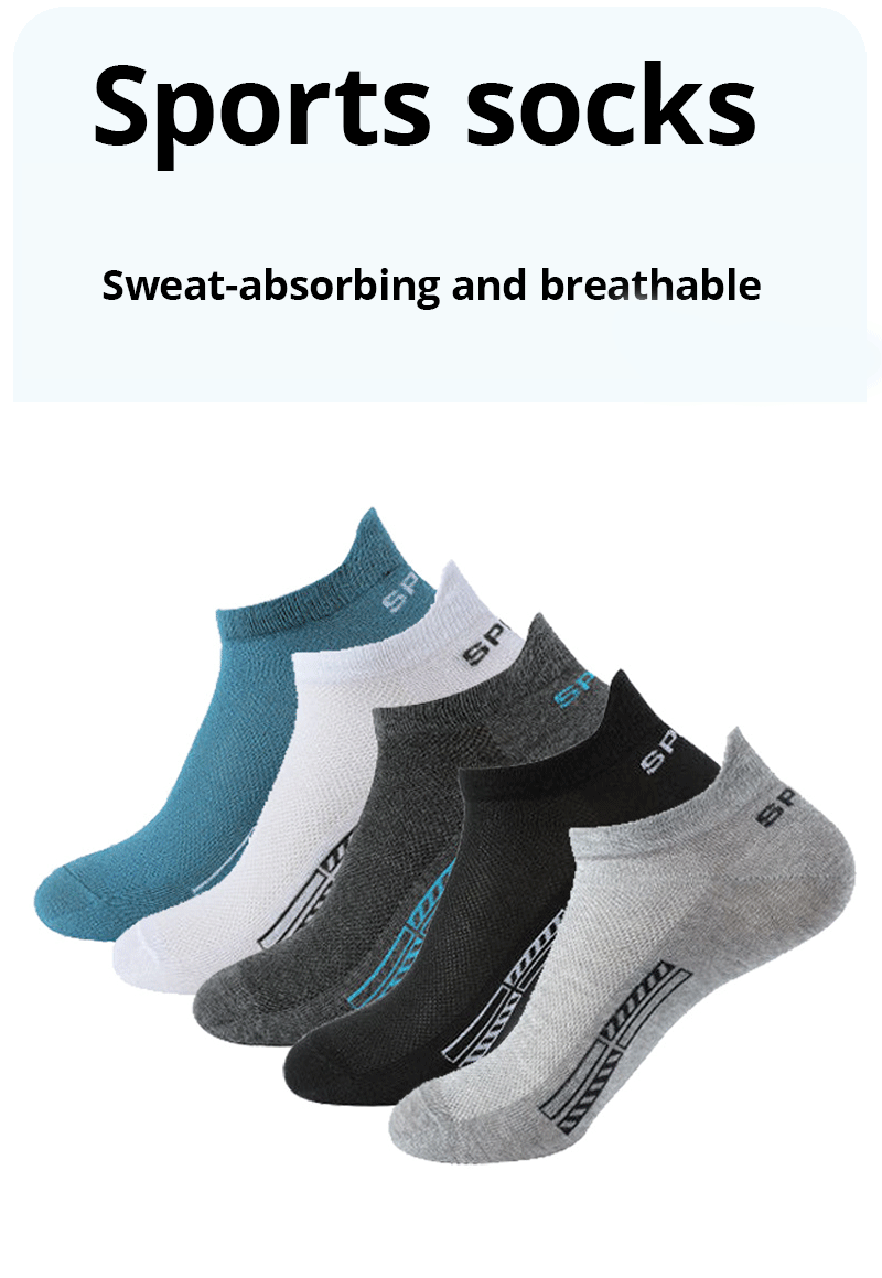 5/10/20 Paar Herren-Sportsocken aus dünnem Netzstoff, atmungsaktiv, für den Sommer, Polyester, schweißabsorbierend, kurze Socken – Detail 1