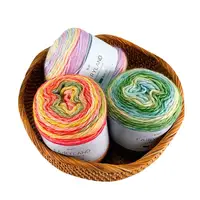 100g/Pc Gradient Cake yarn for hand knitting Crocheting colorful Thread Medium Thick Section Dyed Cotton Wool rainbow Thread 2