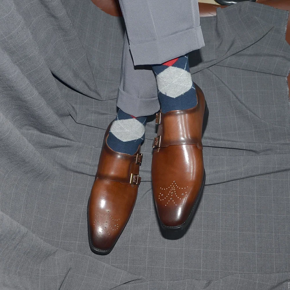 Chaussures de luxe en cuir véritable pour hommes, Style italien