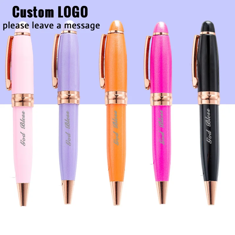 Candy Colored Ballpoint Pens Laser Engraving Personalized Logo Offices Accessories Birthday Gifts Students Stationery Supplies new gold foil metal ballpoint pens laser customization personalized logo birthday gift offices accessories students stationery