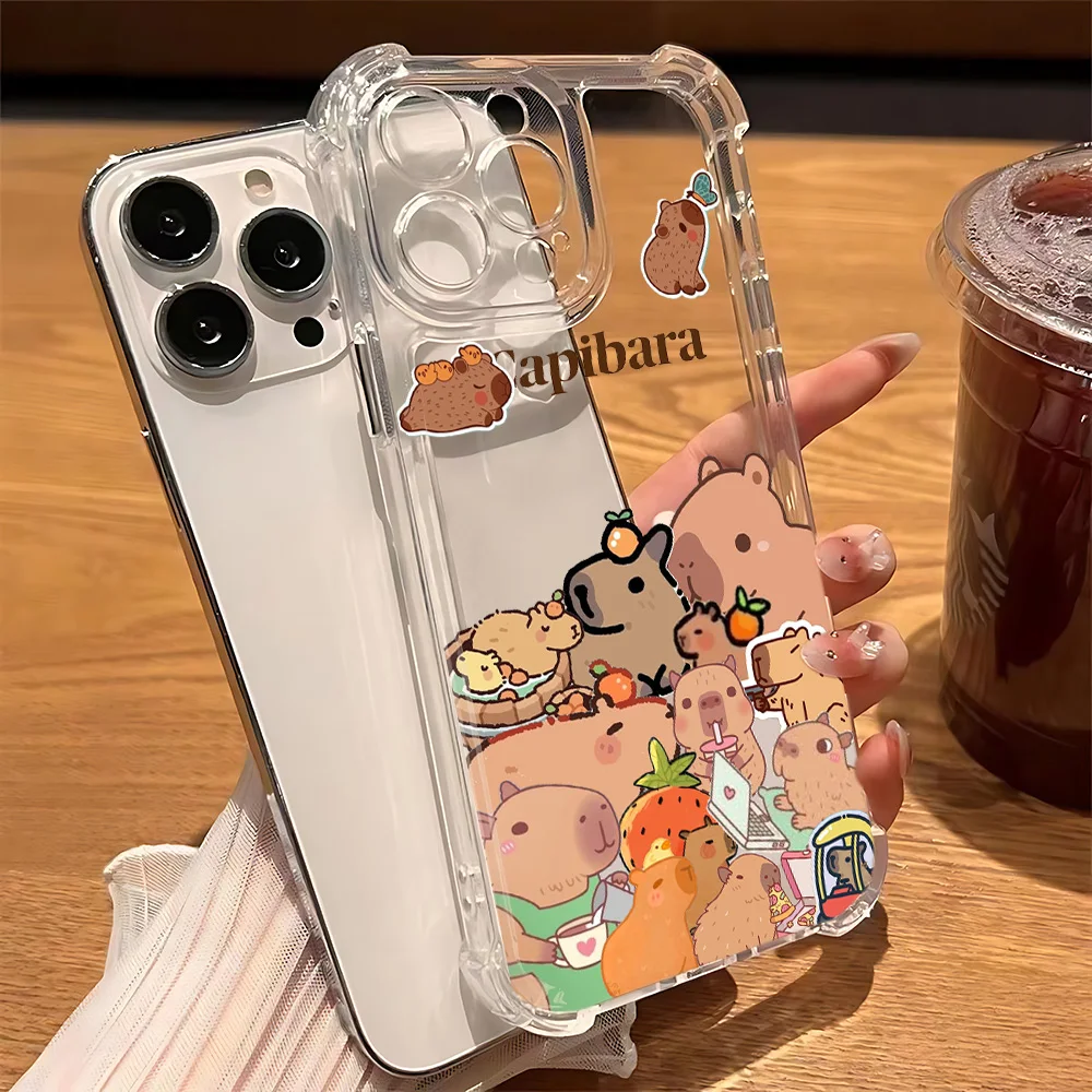 Capybara Cartoon Clear Anti-Fall Phone Case