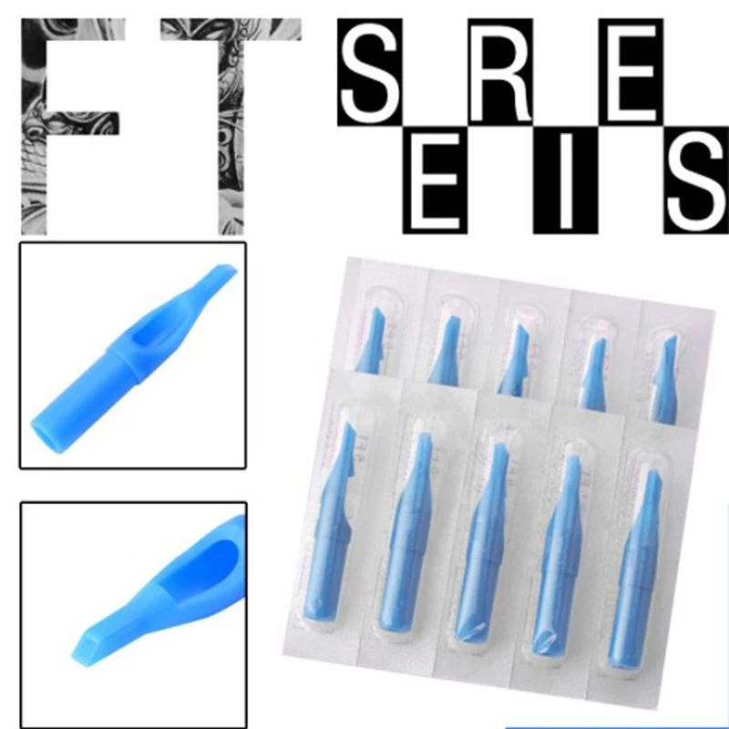 Sterile Disposable Tattoo Nozzle Tips Needle Tube Mixed Sizes RT+DT+FT 50Pcs