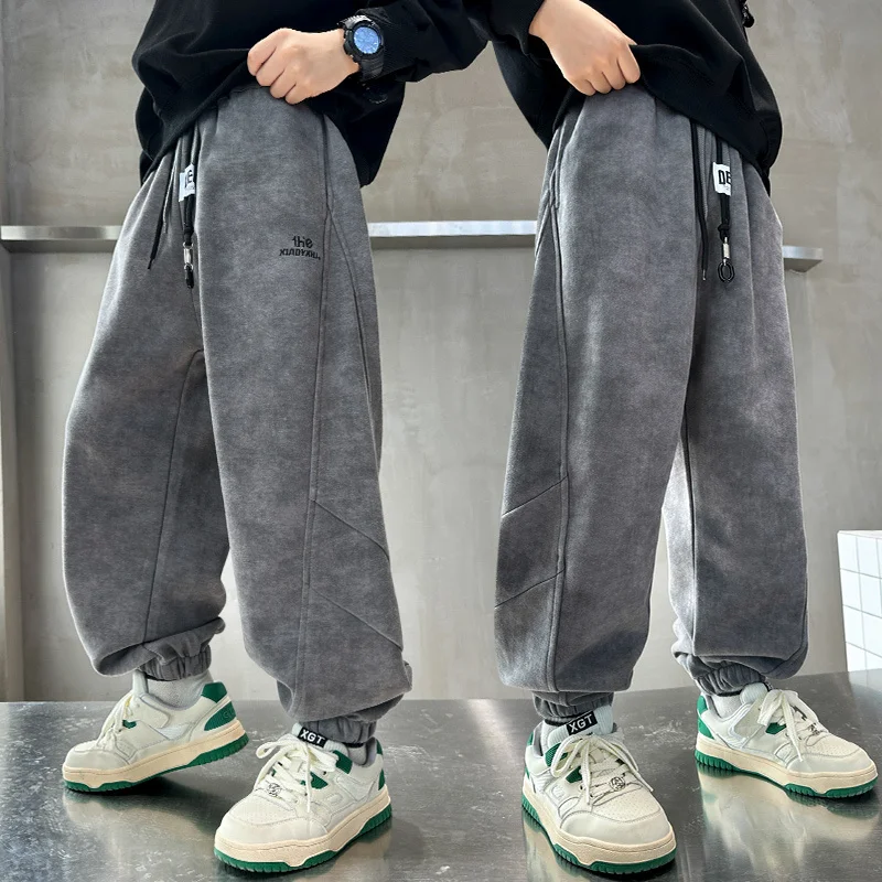 Casual Children Pants for Boys 10 to 12 Year Kids Solid Color Autumn Sweatpants Children School Sport Comfortable Trousers