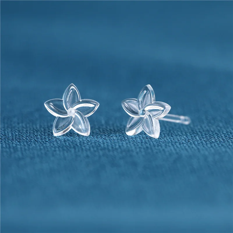 Mini Transparent Resin Ear Studs Star Ear Stick For Women Men Anti Allergy Plastic Earhole Maintenance Needling Jewelry Earrings 6