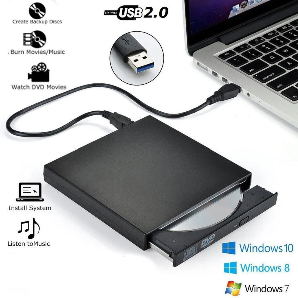 Lector de unidad externa Dvd, Cd, Rw, Usb, 98/8/10, portátil, Pc, reproductor de DVD RW externo, de escritura| | - AliExpress