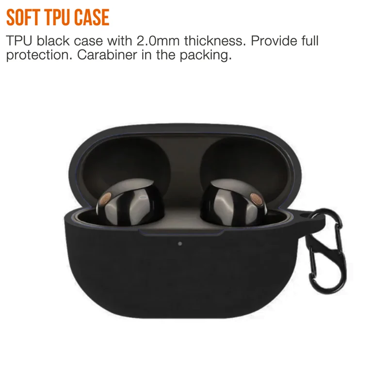 Memory Foam Eartips & Earphones Case Replacement for Sony WF-1000XM5 Earbuds Earpads Cover