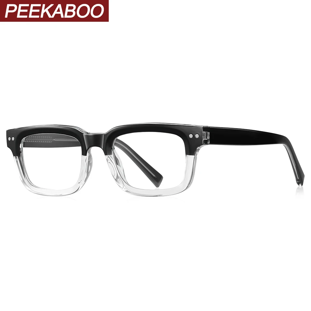 Peekaboo unisex thick square glasses frame for men TR90 clear