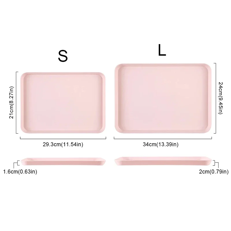Pink Green Gray Plastic Tray Nordic Rectangular Plastic Tray Storage Serving Tray Kitchen Organizer Kitchen Fruit Dessert Tray 6