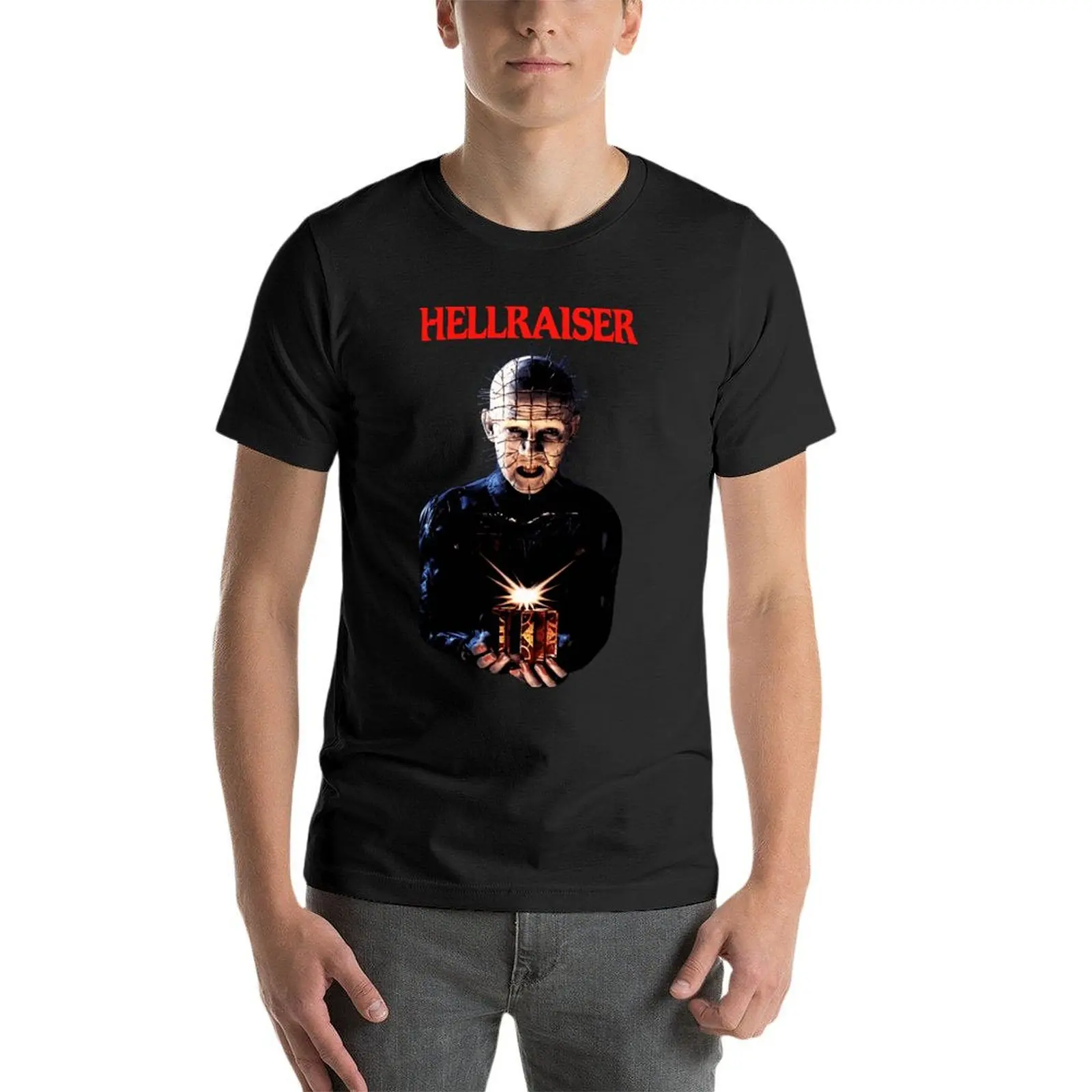 

Футболка Hellraiser мужская оверсайз, 100% хлопок, среднего размера, с принтом ужасов, Cenobites, Clive Barker, hellbinding