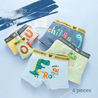 Boxer en Coton Imprimé Dinosaure pour Garçon, Sous-Vêtement Doux pour Enfant et Adolescent de 1 à 14 Ans, 1 Pièce 2