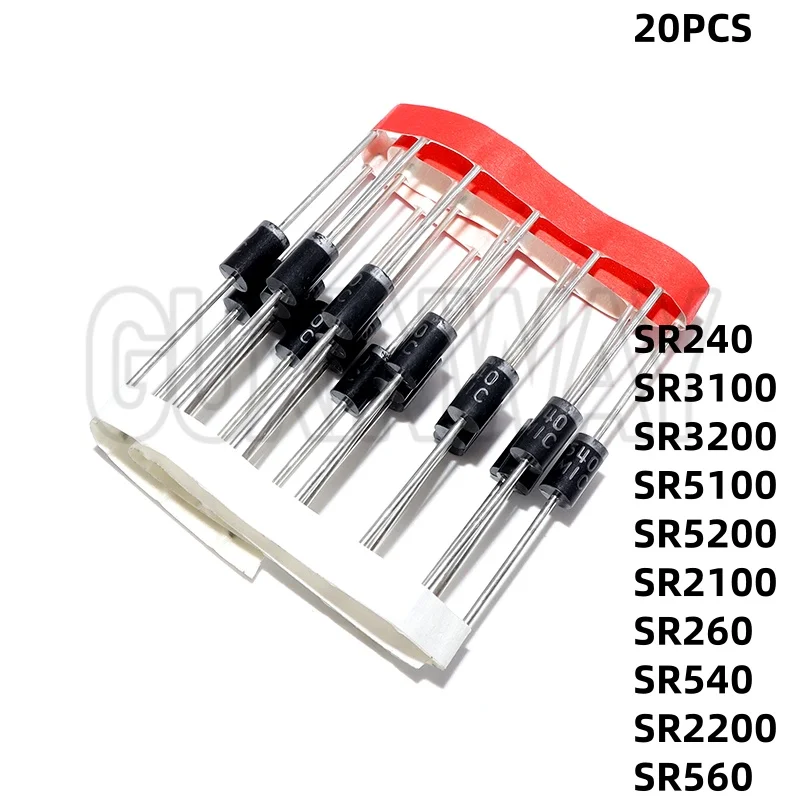 Schottky Diode 20PCS SR3100 SB3100 MBR3100 SR5100 SR5200 SR2100 SR2200 SR3200 SR560 SR240 SR260 SR540 DO-15 27 SR3100