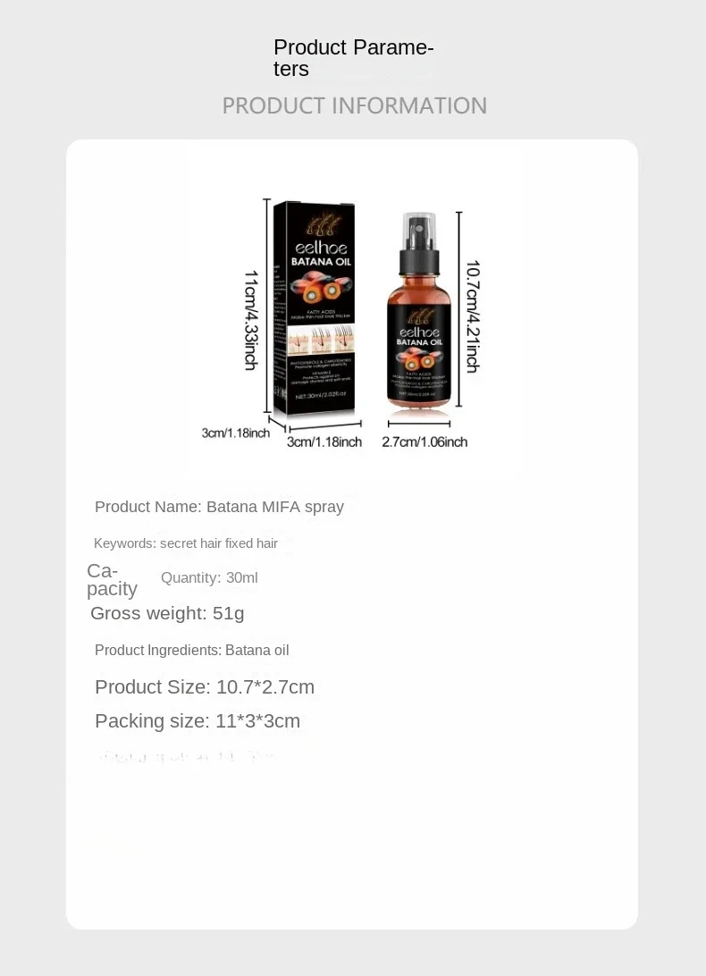 Description Picture 2 of itemEelhoe Hair Spray Deep Moisturizing Scalp Hair Repair Strong and Tough Hairs Fixation Hairs Density Repair Damaged Hair Roots