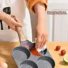 Egg Pan  4-Cup Nonstick Granite Omelette Skillet Pancake Pan Hamburger Bread Breakfast Maker pan for Gas Stove  Induction 6