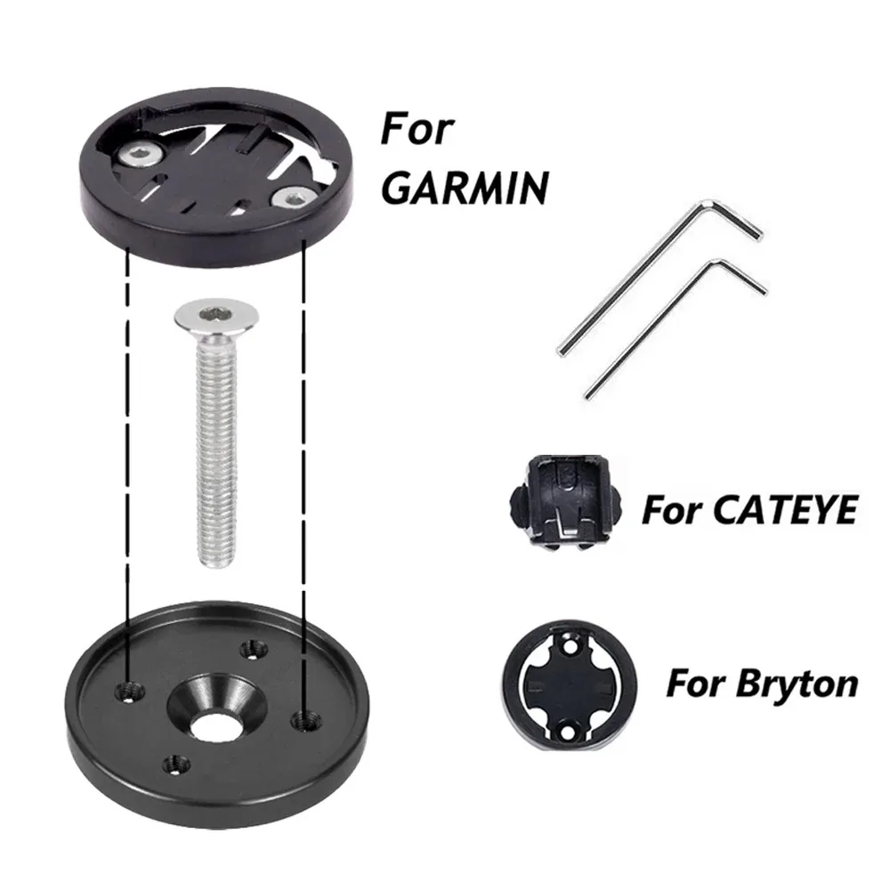 Support Guidon Pour Compteur Vélo - Compatible Cateye, Garmin, Bryton - Alliage Aluminium Réglable (Noir) - 5