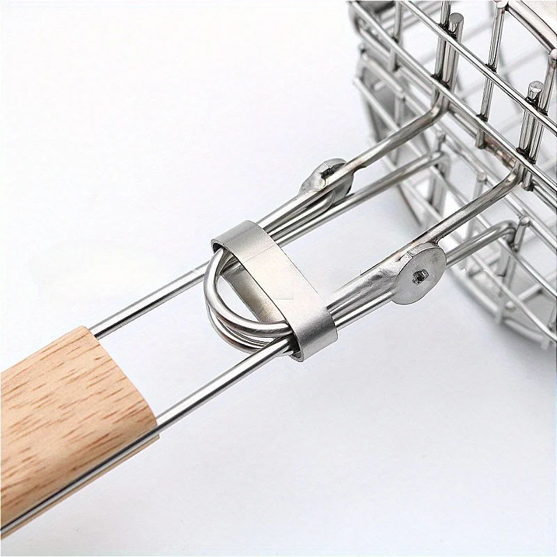 Stainless Steel Rotating Barbecue Cage, Portable Barbecue Net, Grilled Vegetable Meat and Seafood. for Family Friends Gathering