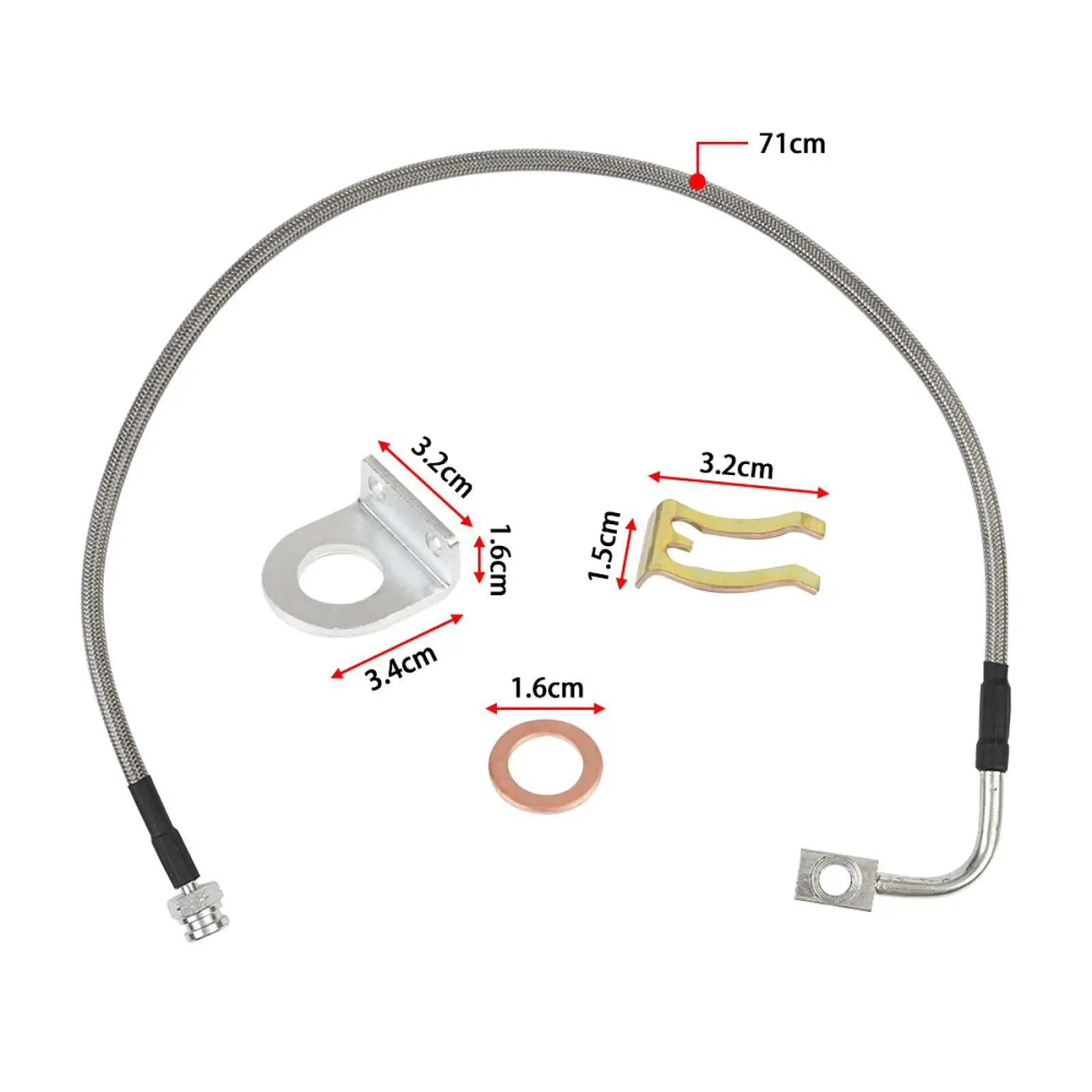 Brake Lines 89716 Replace Braided Brake Hose Kit for Jeep Wrangler JK Auto Accessory