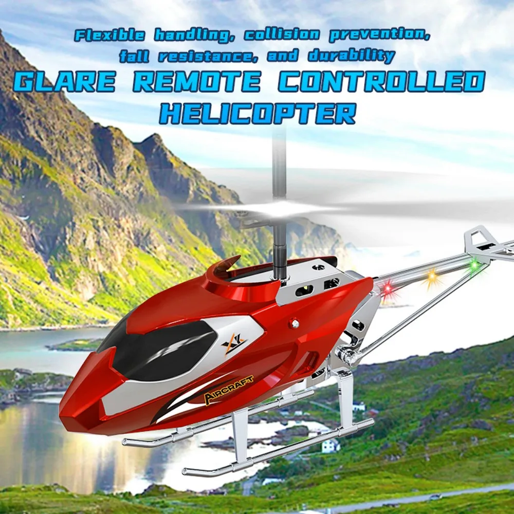 Rc Helicopter 3.5CH Remote Control Airplane Mini Drone Aircraft Fall Resistant Outdoor LED Light Flight Toys for Kids Adults 2