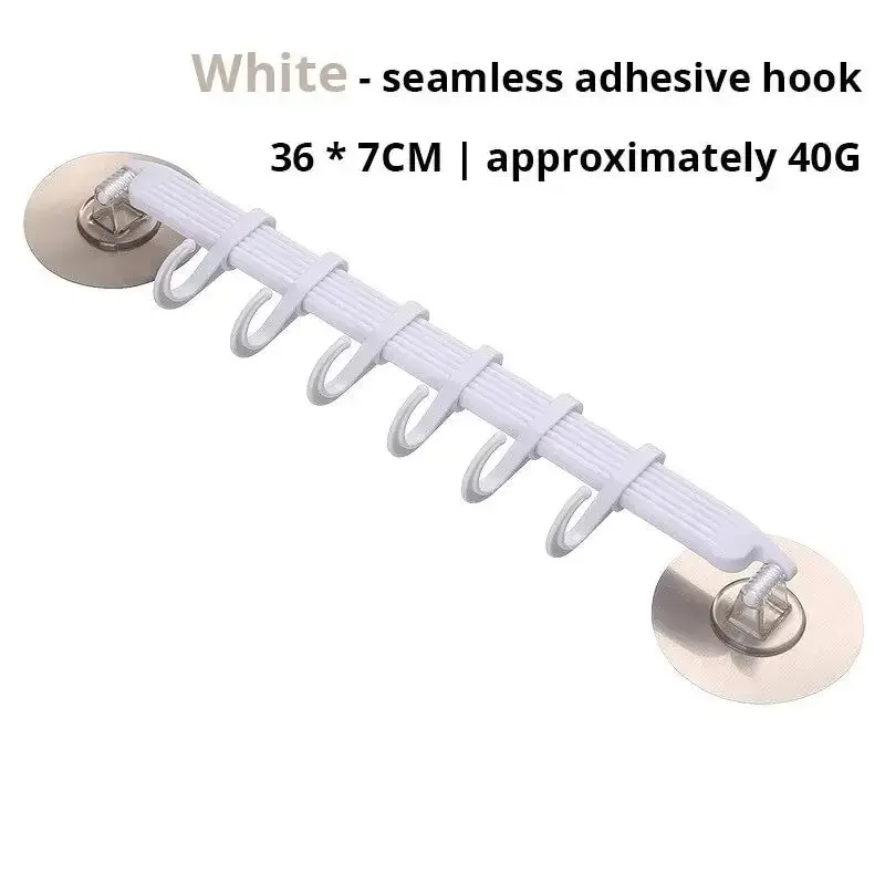 Suction Cup Hook 1pc Blue/White/Pink 6 Rows for Kitchen Bathroom Corner Suspension Without Marks Hanger
