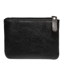 

Zero wallet female unisex 】 【 2021 new litchi grain zip coin bag of pure color PU soft package pickup