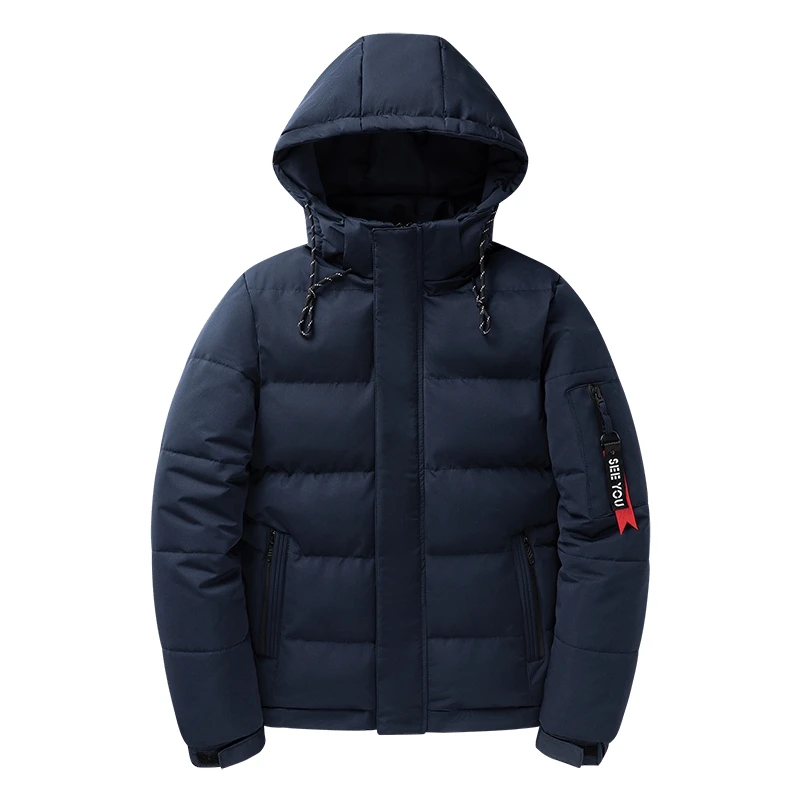 Winter Warm Thick Parkas Coat Male Casual Black Windproof Overcoats Jacket Detachable Hooded Jacket Men Outwear Clothing