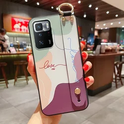 SoCouple Soft Silicone Wrist Strap Case with Phone Holder for Redmi Note 13 4G (58WDMoLanDGreenLight)