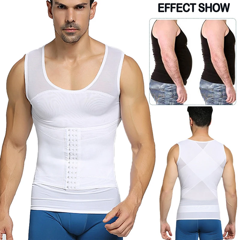 Men's Shapewear Waist Trainer Vest Tummy Control Body Shaper Be-In-Shape Slimming Underwear Posture Correction Tank Top Girdle