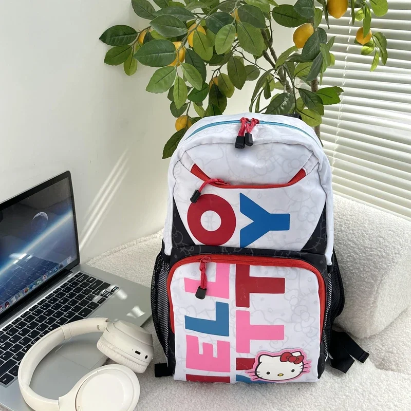

Новый рюкзак Hello Kitty, школьный рюкзак с принтом Hello Kitty, легкий женский вместительный милый нишевый Рюкзак Hello Kitty
