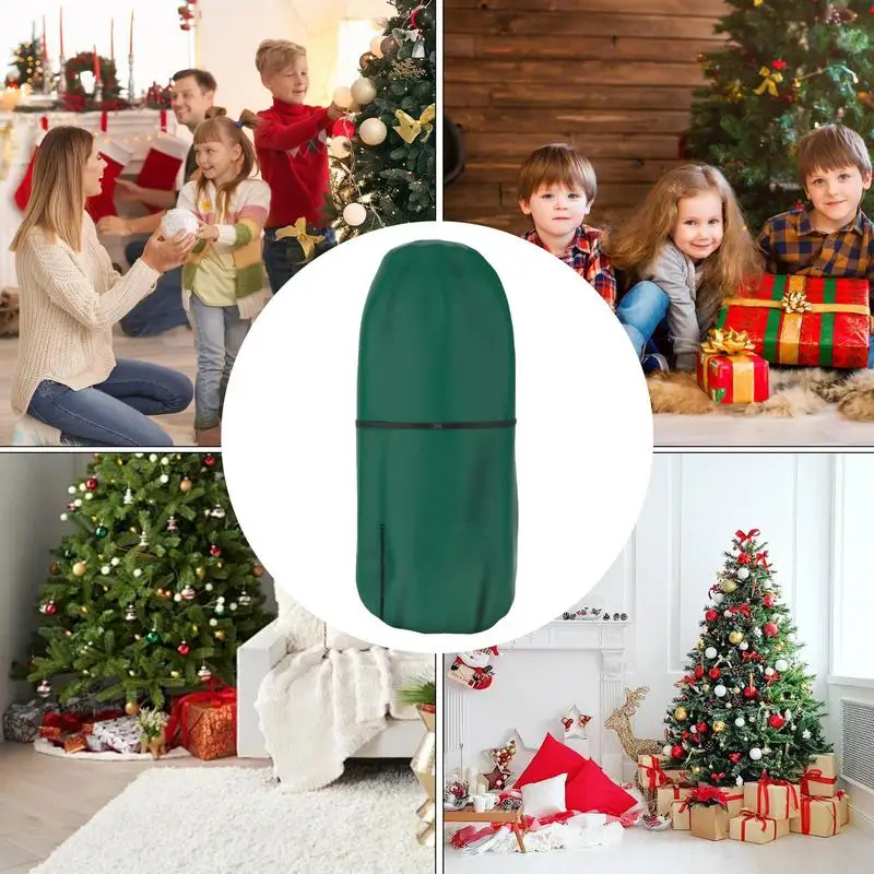Christmas Tree Bag Oxford Cloth Heavy Duty Cover For Artificial Trees Upright Adjustable Tear Proof Dust Proof Storage Covers