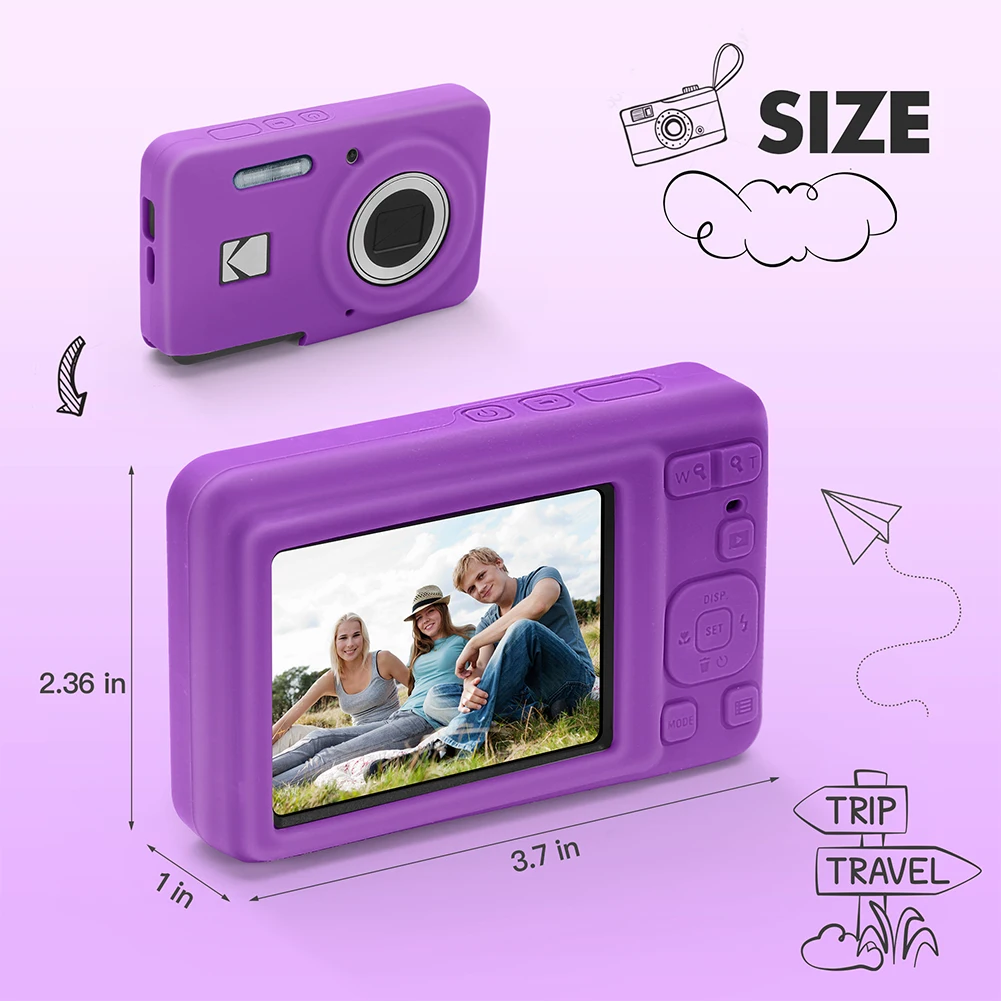 Digital Camera Cover with Lanyard for kodak PIXPRO FZ55 Slim Fit Camera Bag Body Cover Outdoor Travel Protect Case