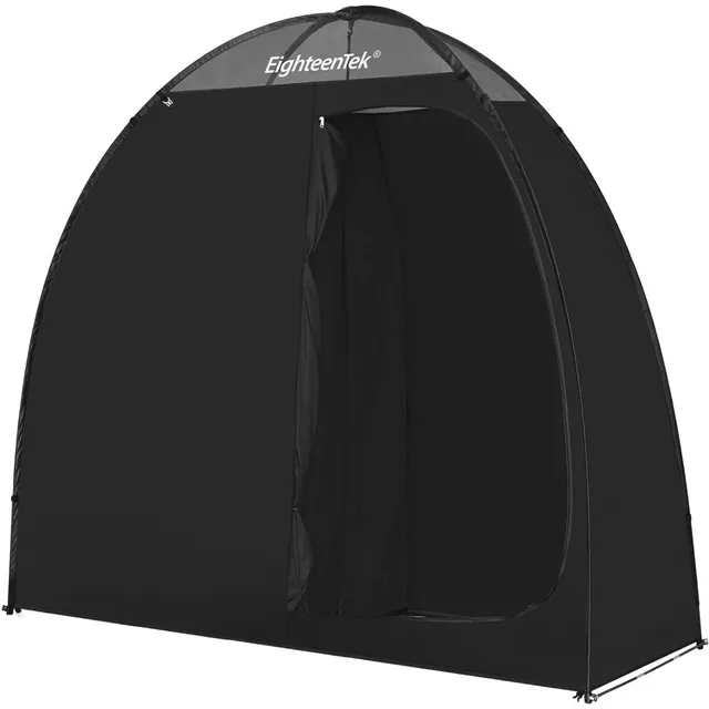 Camping Shower Tent Changing Room with Fixed Floor 2 Rooms and Doors Outdoor Pop Up Camping Toilet Portable 1