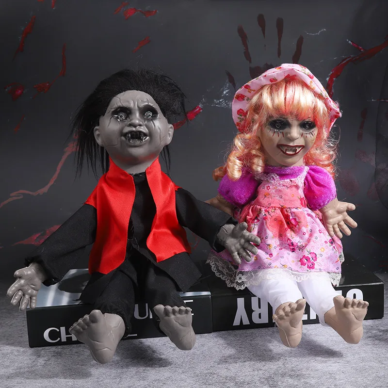 

Halloween Decoration Horror Halloween Tricky spoof will glow and sound movable haunted house decoration Electric Toys