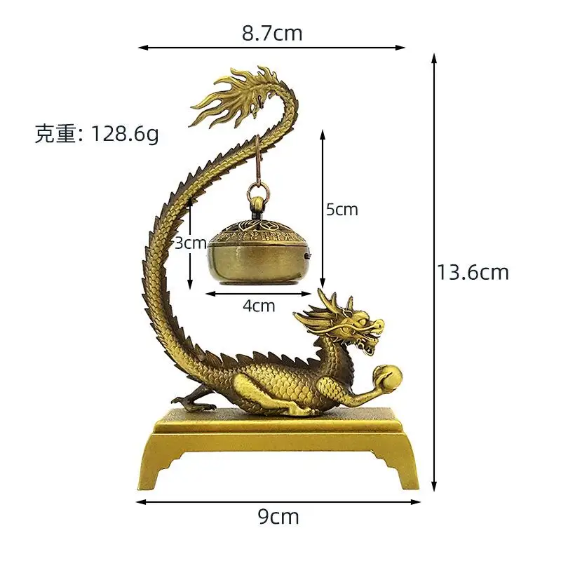 Creative Mini Aromatherapy Incense Burner, Home Indoor Zen Tea Ceremony Decoration Metal Dragon Shape Small Hanging Furnace, 1Pc