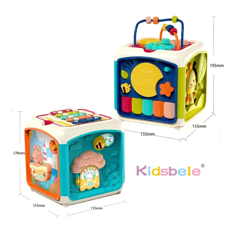 Activity Cube Toy With Light For Baby 7 in 1 Multi-Function Play Keyboard Drum Toy Musical Educational Gift For Toddlers 6