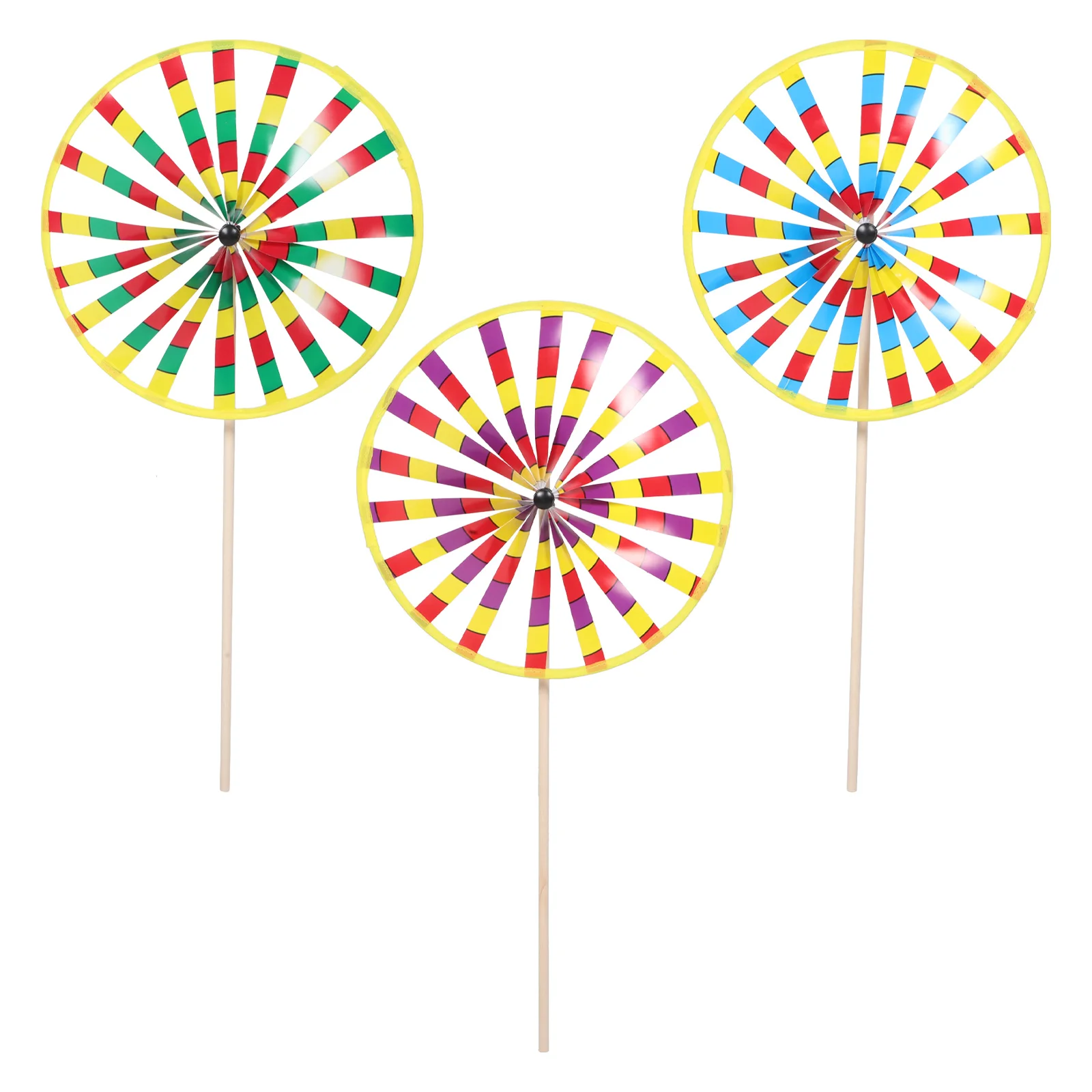 3 Pcs Retro Windmill Decorative Pinwheel Garden Windmills Flower Stakes Child