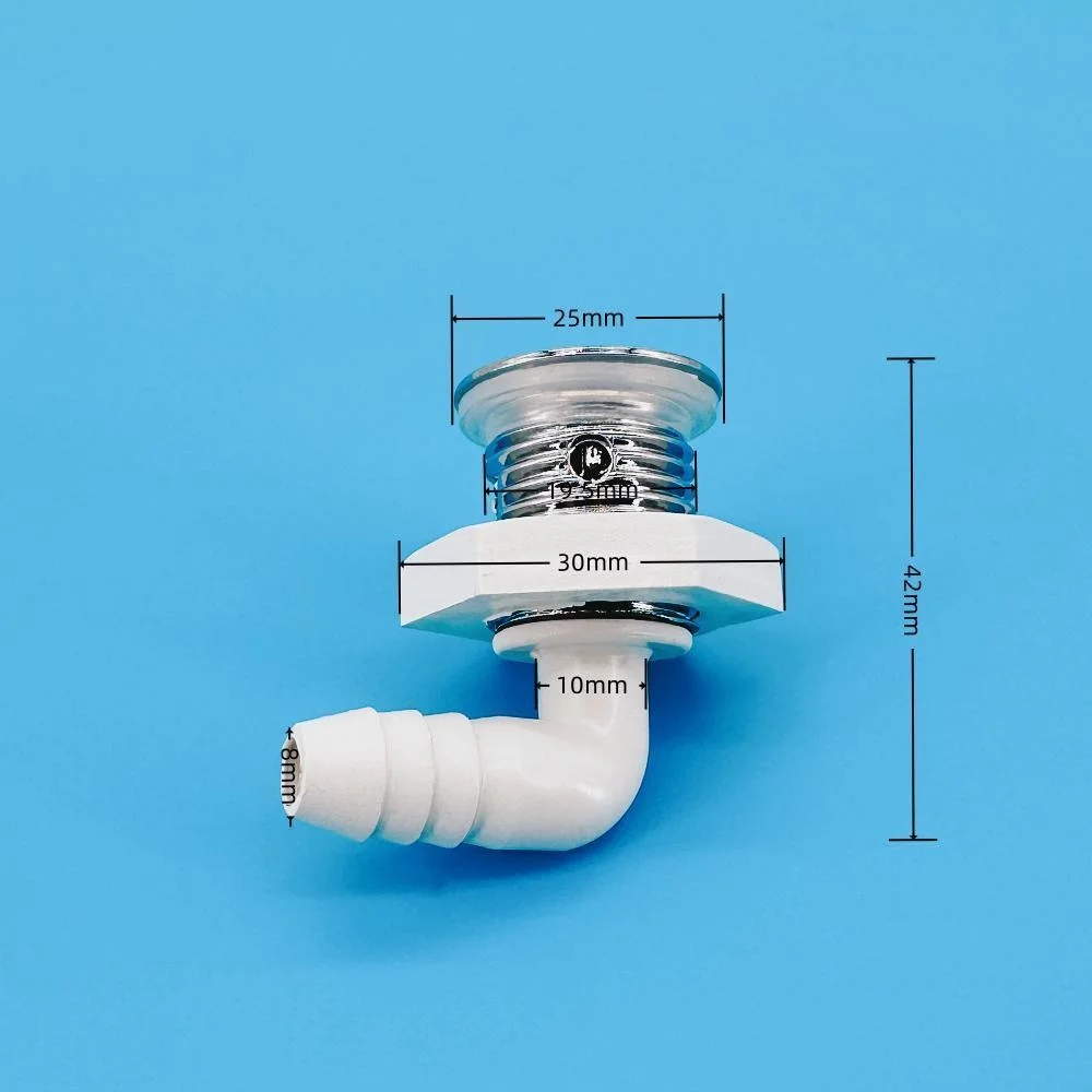 &Phi;8mm Nozzle 25mm Cover Curved Bathtub Bubble Nozzle Chromed Cap PVC Base Hot Tub Air Jet Massage Bathtub Jet