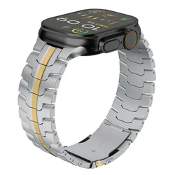 Premium Titanium Metal Strap - Stainless Steel Bracelet for S9 - S1 42mm 44mm 45mm (Titanium Gold)