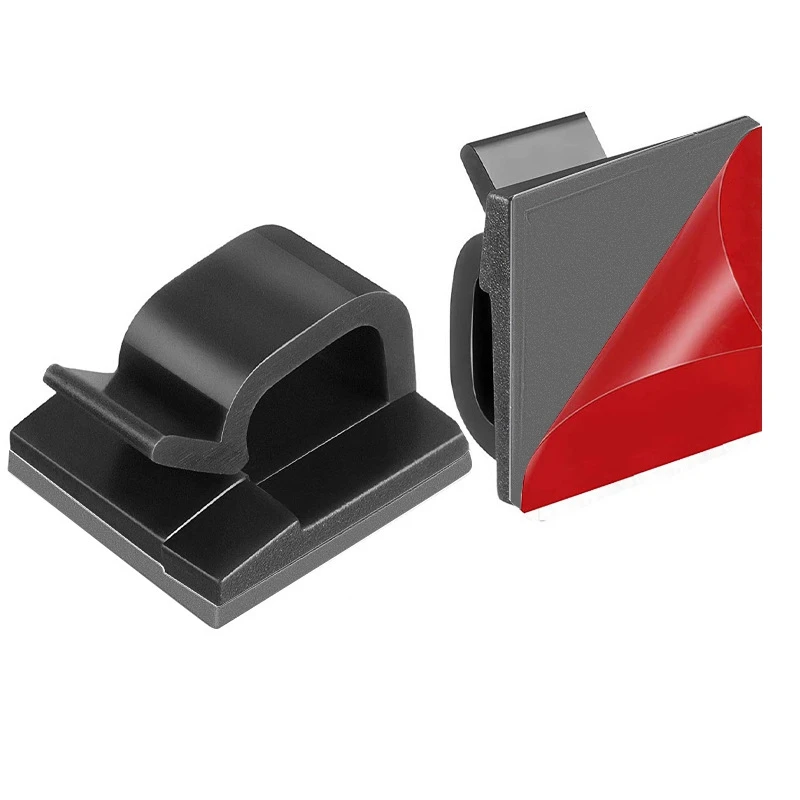 

Cable Clips 50Pcs With Strong Adhesive Tapes,Wire Holder Organizer Cord Management For Car, Office And Home,Black