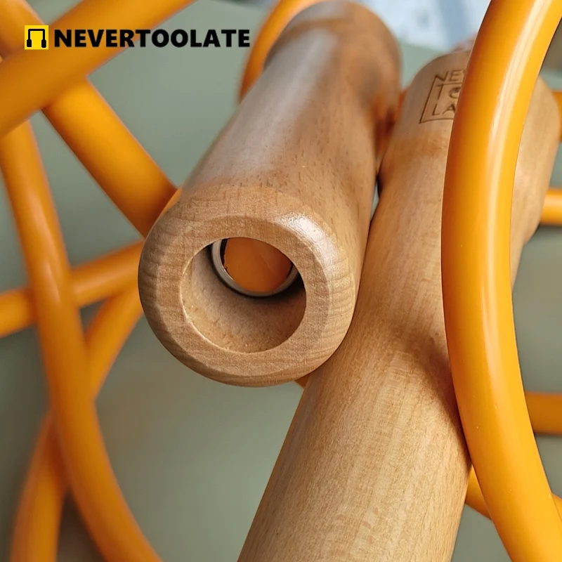 NEVERTOOLATE 500 GRAM Big wood handle built in ball bearing 10MM PVC heavy jump rope LONG 3.2 meters crossfit fitness thick rope