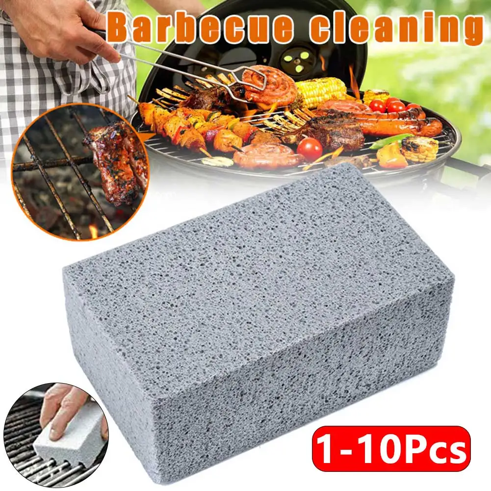 1-10Pcs BBQ Grill Cleaning Brick Block Barbecue Cleaning Stone Racks Stains Grease BBQ Tool Kitchen Oil Stain Brush