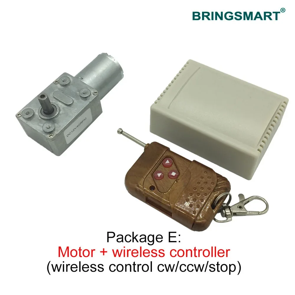 Bringsmart 터보 기어드 모터, 미니 기어박스, 웜 기어, DC 모터, 12 볼트 엔진, 370 자동 잠금 포지티브 반전 감속기, 12 V, 24V
