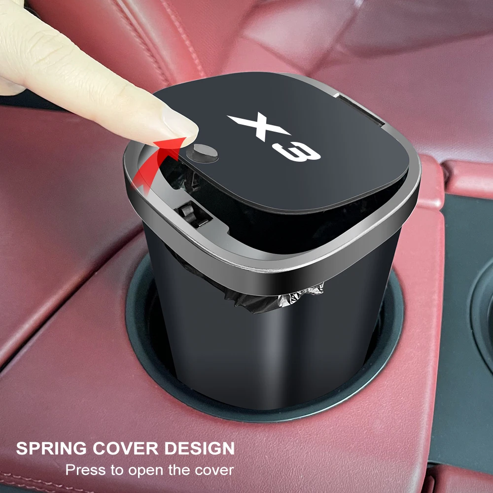 Car Trash Bin Garbage Container Storage Box Auto Accessories For BMW X5 E70 E53 X1 E84 F48 X3 F25 E83 X2 X6 E71 E30 X7 X4 Xdrive
