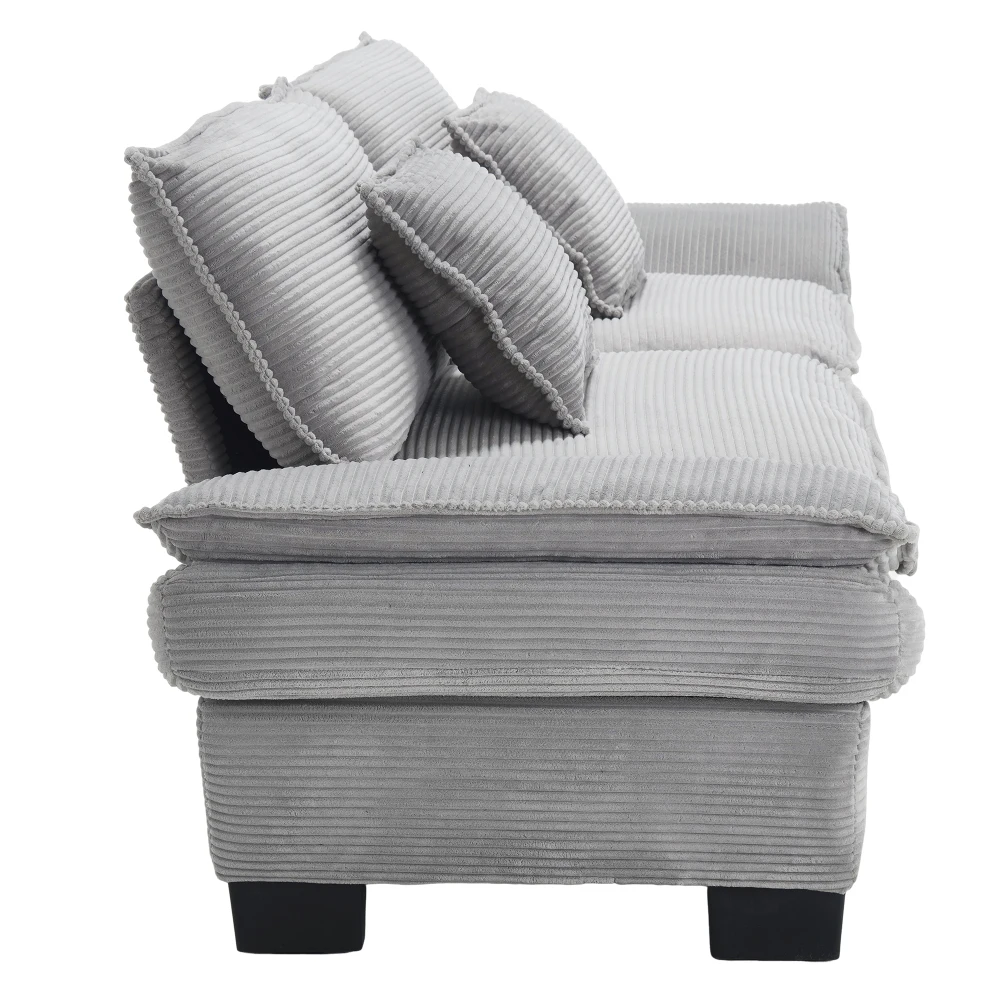 Modernes, minimalistisches Schlafsofa – Federkissen + geräumiges Design, ergonomisches gepolstertes Doppelsofa, platzsparende Möbel – Detail 17