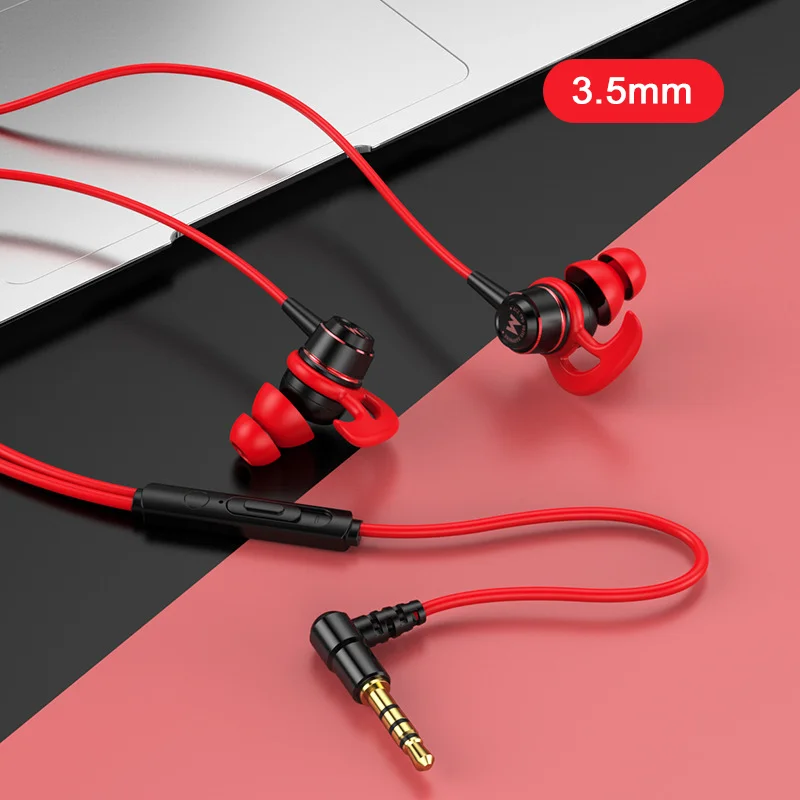 HiFi In-Ear 90° Elbow Wired Gaming Headphones with Type C & 3.5mm Connectivity