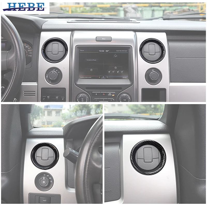HEBE 센터 컨트롤 스티어링 휠 시프트 윈도우 리프트 패널 장식 커버, 포드 F150 랩터 2009 2010 2011 2012 2013 2014