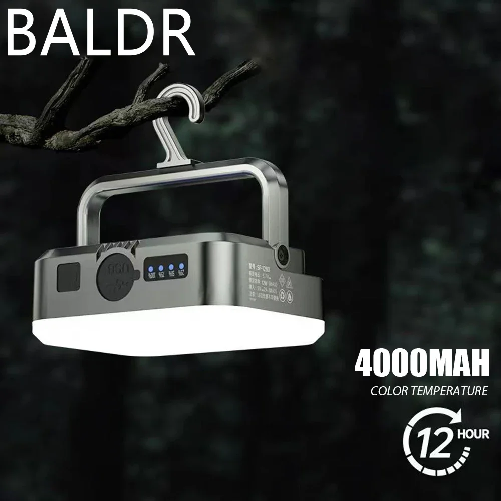 BALDR Solar Camping Lantern Waterproof IPX6 SMD USB Rechargeable for Outdoor Hanging Portable Fill Light Work Maintenance Lighting led flashlight led lights camping lamp camping lights solar lantern