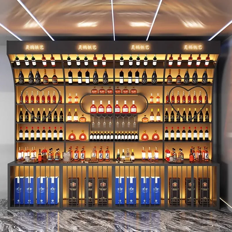 Mobile Bar Corner Open Cabinets Wooden Cellar Fire Extinguisher Mini Novelty Wine Storage Wall Shelves Long D&icirc;ldo Drinks Cabinet